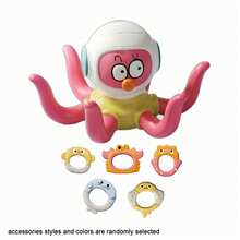 Electric Spraying Turtle Bath Toy - Rechargeable Fountain Pool Learning Set With 5 Stacking Rings & Rotating Water Jets For Toddlers 18M-6 Years, Interactive Sensory Play For Bathtub/Beach/Pool