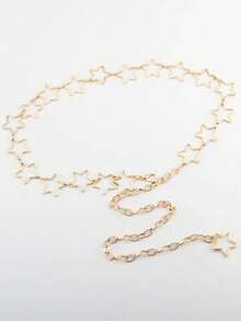 1pc Women's Street Style Copper Alloy Star Necklace - Gold - View 2