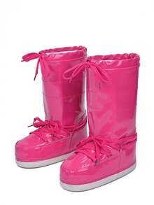 Women's Fashion Thick Mid Calf Boots, Waterproof Snow Winter Boots - 玫紅色 - 查看 3