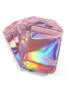 100/10 件可重复密封袋、透明窗口食品储存袋、糖果袋、软糖袋、铝箔袋、派对礼品包装袋，全息可重复密封袋拉链食品储存铝箔聚酯薄膜气味袋塑料扁平包装袋，适用于派对礼品食品糖果珠宝唇彩，有多种尺寸和颜色可供选择 - 開窗鐳射袋 - 查看 11