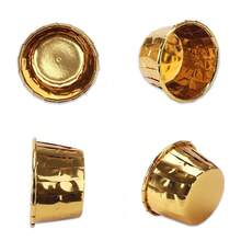50/100pcs Cupcake Baking Cups,3.5oz Cupcake Cups,Aluminum Cupcake Tip Pan Ramekin Holders Cupcake Wrappers For Wedding Birthday Party Supplies,Gold Color - Gold - View 6