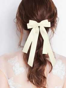 1pc Shiny Satin Ribbon Bow Large Floating Clip Hair Pin For Women, Daily, Party, Festival Wear, Claw Clips, Clips For Hair, Hair Slide, Hair Claws, Bows, Cute