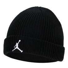 Nike 男士帽子 U J TERRA BEANIE ESS 簡約舒適日常休閒絨帽 FZ2055-010 - 黑/白 - 查看 2