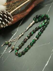 1pc Middle Eastern Saudi Tasbih Prayer Beads 33 Beads, Arabic Rosary Bracelet Islamic Prayer Beads, Glass Tasbih Prayer Beads, Tasbih Muslim Prayer Beads Bracelet, Christmas, New Year, Valentine's Day Gift For Men - Multicolor - View 9