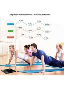 Báscula de grasa corporal, báscula inteligente Bluetooth, báscula electrónica multifunción, báscula de peso, báscula de salud, báscula de medición de grasa, analizador de composición corporal digital Bluetooth 4.0, 79 datos relacionados de alta precisión compatible con Android e iOS - Rosa - Ver 4
