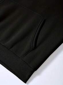 Sudadera con Capucha para Hombre Talla - Pullover Pesado para las Cuatro Estaciones, Suéter con Capucha Lavable aáquina, Adecuado para Gimnasio, Casual, Ocasiones Formales - Estilo Retro Simple, Ajuste Clásico - Ocasiones Diarias y Especiales - Construcción Duradera - Estilo Unisex - Negro - Ver 6