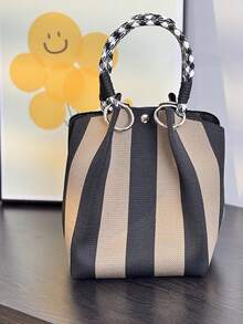 1 件心形条纹花卉手提包，大容量手提包，优雅旅行多功能手提包，配有可拆卸肩带 - 彩色 - 查看 20