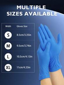 50/100pcs Disposable Nitrile Gloves, Blue Color, Oil & Water Resistant, For Kitchen Cleaning, Painting, Art, DIY Protection
