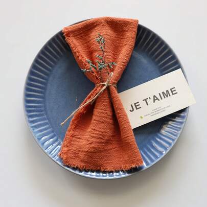 10/24pcs Bamboo Viscose Napkins Cloth 42*42cm/16.5*16.5inch Tassel Solid Color Washable Soft Square Suitable For Family Daily Dining Outdoor Picnics Wedding Birthday Parties Gourmet Gatherings Photography Props Table Decor Corporate Functions