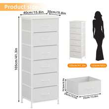 Tomnk 6 Drawers Storage Cabinets For Bedroom, Tall Dresser & Chests Of Drawers, Fabric Dresser For Closet, Bedroom, Night Stand, Storage Tower With Fabric Bins, Bedroom Furniture - Nhiều màu - Xem 2