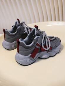 2025 Spring New Casual Children's Sports Shoes, Lightweight & Fashionable Thick-Soled Chunky Sneakers For Boys And Girls - Xám - Xem 5