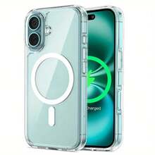 Magnetic Wireless Charging Case, Equipped With A Hybrid TPU Hard Case. For IP17 17AIR 17pro 17promax 16 15 14 13 12 11 Pro Max Electroplated Anti Drop Transparent Soft Back Case XSMAX XS/X,S22,S23,S24,S25 PLUS ULTRA S23,S24 FE S25 EDGE  A14 A15 A16 A35 A36 A54 A56 Black Anti Drop Transparent Back Cover, Creative Luxury Business Style  For IP17 17AIR 17pro 17promax 16 15 14 13 12 11 Pro Max Electroplated Anti Drop Transparent Soft Back Case XSMAX XS/X,S22,S23,S24,S25 PLUS ULTRA S23,S24 FE S25 EDGE Black Anti Drop Transparent Back Cover, Creative Luxury Business Style - 無色 - 查看 1