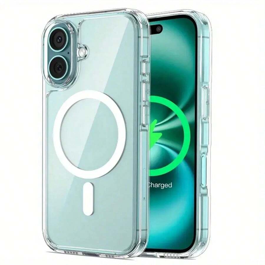 Magnetic Wireless Charging Case, Equipped With A Hybrid TPU Hard Case. For IP17 17AIR 17pro 17promax 16 15 14 13 12 11 Pro Max Electroplated Anti Drop Transparent Soft Back Case XSMAX XS/X,S22,S23,S24,S25 PLUS ULTRA S23,S24 FE S25 EDGE  A14 A15 A16 A35 A36 A54 A56 Black Anti Drop Transparent Back Cover, Creative Luxury Business Style  For IP17 17AIR 17pro 17promax 16 15 14 13 12 11 Pro Max Electroplated Anti Drop Transparent Soft Back Case XSMAX XS/X,S22,S23,S24,S25 PLUS ULTRA S23,S24 FE S25 EDGE Black Anti Drop Transparent Back Cover, Creative Luxury Business Style - 無色 - 查看 1