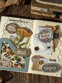 20pcs/Pack Vintage Floral Embroidery Sticker Labels, Suitable For Scrapbooking, DIY Crafts, Envelopes, Albums, Magazines Scrapbook Supplies Stationery Stickers - Multicolor - View 9