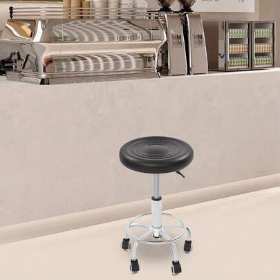 Sgabello da bar girevole regolabile in altezza, sgabello da bar girevole a 360°, sgabello da salone, resistente alla corrosione e all'usura, antiruggine per parrucchieri, centri estetici, bar, officine, case private, barbieri, centri benessere