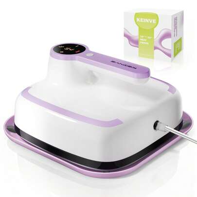 CACHOO 10x10 Inch Heat Press Machine With Precise Temp Control | For T-Shirts, Bags, Hats & Crafts, Purple