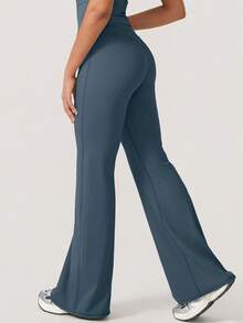 NcmRyu 1套女式性感露背深V领喇叭形运动套装 - Iron Gray - 查看 10