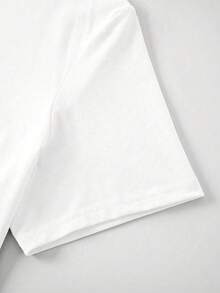 Cartoon Girl Lying On Bed Print Mens Short Sleeve Casual Sport-Shirt Holiday - White - View 4