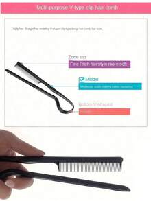 1/2pcs Professional V-Shape Hair Comb - Casual Plastic Styling Comb, Suitable For Straightening And Trimming - Practical Hair Styling Tool