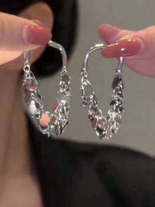 Preserved Color Plating High-End Look Metallic Sequin Tassel Earrings Women's Lightweight Luxury Niche Design Fashion All-Match Ear Accessory New - White K - View 8