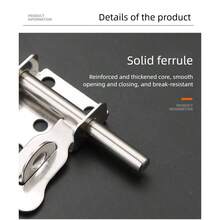 Schwere Edelstahl-Verriegelung für Innen- und Außentüren, Sicherheitsaufwertung mit Verschlussfunktion, Diebstahlprävention, Heimschutz, inklusive aller benötigten Montageschrauben