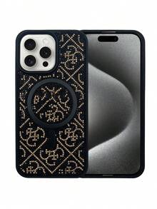 Magnetic Case Compatible With Wireless Charging With Glossy Design - Shockproof Protection For Phones - 黑色 - 查看 1