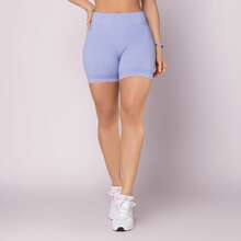 SELENE Bermuda Shorts Seamless Selene Ribbed Sport Women's Gym Fitness Basic Original - 淡薰衣草色 - 查看 1
