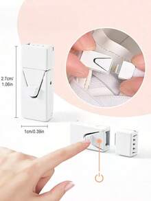 1pair Elastic No-Tie Shoe Laces With Switch Button, Black, Fits For Sneakers, Sports Shoes, Casual Shoes,White Shoes,Basketball Shoes, Trainers Running Shoes Summer - 白色 - 查看 4