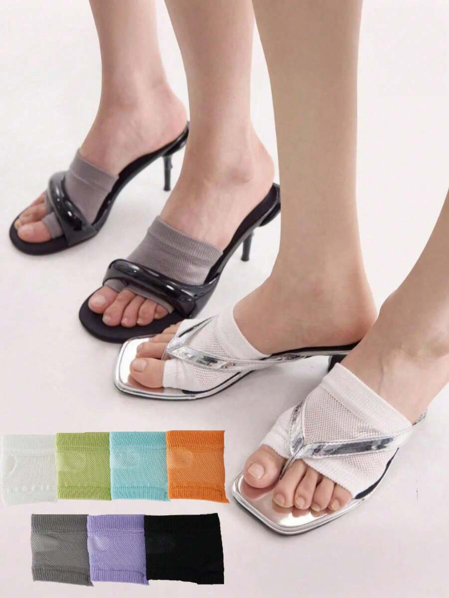 Split Toe Half Flip-Flops Half Palm Socks Anti-Wear Invisible Socks Women's Summer Thin Forefoot Non-Slip