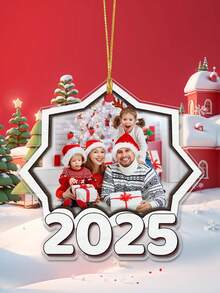 2025 Customized Family Photo Ornament (1pc), Photo Customized Ornament, Family Christmas Ornament, Personalized Family Photo Memento, Large Family Ornament, Photo Ornament, Transparent Acrylic Christmas Tree Pendant, Unique Holiday Gift For Family And Friends, Personalized Family Christmas Ornament, Personalized Gift, Customized Christmas Gift, Customized Christmas Tree Ornament - Multicolor - View 3