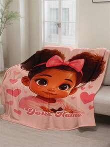 1件可定制文字家庭毯,女孩图案纪念毯。适合女孩、男孩、成人,情人节礼物,轻便,婴儿毯,个性化披毯,个性化照片毯,个性化婴儿毯,新生儿毯,返校时尚,家庭必备 - 彩色 - 查看 9