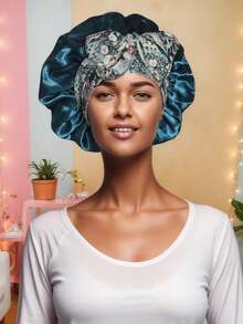 1 pezzo Cuffia da notte/per il trucco/da usare tutti i giorni in raso elasticizzato per donne (motivo stampato inviato casualmente)