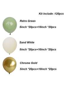 120pcs Beige Green Balloon Garland Arch Kit Engagement Wedding Decoration Baby Shower Birthday Party Balloon Baptism Christening - As Picture - View 3