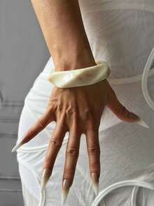 Bộ 3 vòng tay, vòng tay vàng, vòng tay bản rộng, vòng tay dày, bộ vòng tay, vòng tay bản rộng, vòng tay cho nữ, quà tặng cho cô ấy - trắng - Xem 11