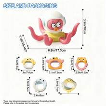 Electric Spraying Turtle Bath Toy - Rechargeable Fountain Pool Learning Set With 5 Stacking Rings & Rotating Water Jets For Toddlers 18M-6 Years, Interactive Sensory Play For Bathtub/Beach/Pool