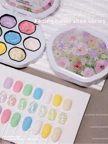 马卡龙 9 色固体绘画凝胶指甲油套装，渐变色凝胶指甲油海绵凝胶指甲油适用于渐变色指甲 Aura Nails，法式美甲 DIY 美甲，女士女孩美甲设计 - 彩色 - 查看 31