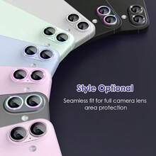 1 set folie protectoare lucioasă pentru lentilă cameră, compatibilă cu 17/16/15/14/13/12/11 Pro Max Plus 17 Air Series, rezistentă la zgârieturi 9H, instalare ușoară, accesoriu modern pentru telefon