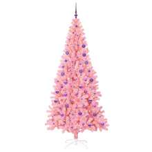 Weihnachtsbaum mit 300 s mit Ständer Rosa 180 cm PVC