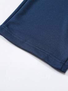 大码男士直筒裤，纯色宽松休闲运动裤，适合春秋季 - 藏蓝色 - 查看 5