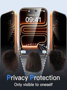 4-In-1 Tempered Glass Privacy Screen Protector (2 Pcs) + Lens Protector (2 Pcs), Anti-Spy, Compatible With IPhone 13/14/15/16/17 Plus Pro Max & 17 Air 16e Series – A Fashionable Phone Accessory With Upgraded Protection. The Perfect Holiday Gift, Screen Privacy, Modern Accessory, Stylish Protector, High-Quality Film, Smooth Surface, Privacy Filter, Gift Buyer, And Tech Enthusiast. - Black - View 4