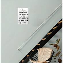 1 Piece Durable Metal Wall Sign Please Place All Packages And Deliveries Here With - 8x12inch Indoor/Outdoor Decorative Art Sign, Suitable Home, Office, Storefront - No Batteries Required, Easy Installation, Home Organization, Simple Style, Sturdy Construction, Delivery Service Instructions - Image Color - View 4