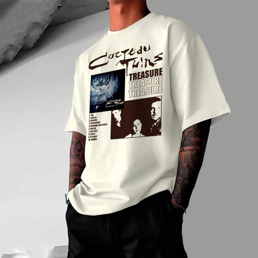 Cocteau Twins Treasure Track List Basic Cotton T-Shirt - 奶油色 - 查看 1