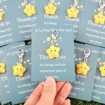 1/4/5/6/9/10 st söt stjärnnyckelring, inspirerande stjärnnyckelring till lärarens dag, present till elever, "Du är en stjärna"-present för lärare, present till skolstart, present till lärarens dag-medalj, present till bästa vän, present till karbinlås, julklappsväskeberlocker, bil- och systerpresentidéer