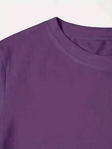 Playera camiseta gráfica dama mujer manga corta cuello redondo básica cómoda fresca ligera moderna juvenil casual estampado colibrí ave linda tierna cute primavera verano - Morado - Ver 4