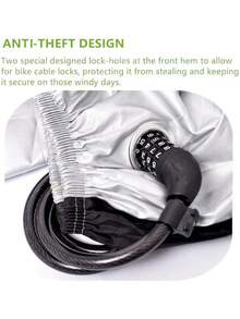 PUBAMALL Funda de Bicicleta - Resistente al Agua y Anti-- Cubiertas de Almacenamiento para Bicicletas de montaña y Carretera - Plata y negro - Ver 9