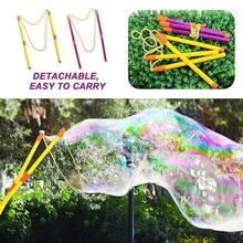 儿童双杆泡泡棒玩具，可拆卸大泡泡棒，泡泡环表演道具绳，适合男孩、女孩、公园、草坪、庭院户外玩耍、生日派对、家庭娱乐、圣诞礼物 - 彩色 - 查看 6