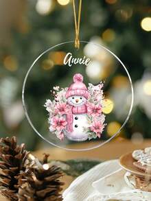 Adornos de acrílico personalizados de Navidad 2025, adornos colgantes personalizados con el nombre del bebé, los primeros adornos de Navidad, adornos de muñeco de nieve de Navidad, regalos personalizados con nombre para nuevos padres