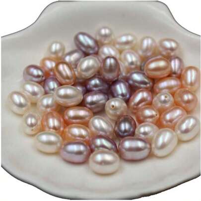 2 Pieces Of 6-7mm Freshwater Strong Light Droplet Pearl Half Hole DIY Jewelry, Suitable For Handmade Materials
