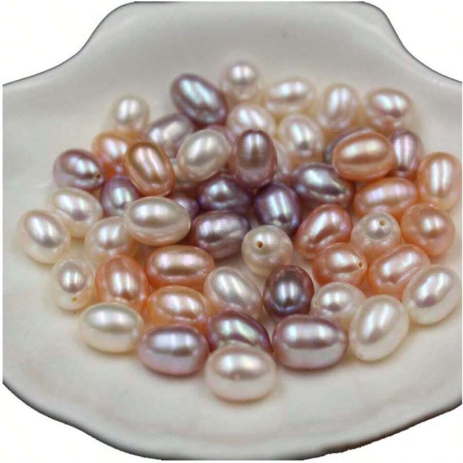 2 Pieces Of 6-7mm Freshwater Strong Light Droplet Pearl Half Hole DIY Jewelry, Suitable For Handmade Materials