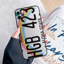 Funda de teléfono con placa de matrícula de EE. UU. compatible con iPhone 16 Pro Max, 11, 12, 13 Mini, 14, 15 Pro Max, 15, 16 Plus, XR, 16e, funda compatible con iPhone 17, 17 Pro, 17 Pro Max - 4991 - Ver 7